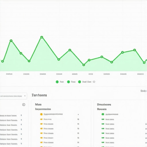 A professional dashboard showing the growth of local map visibility and search impressions.