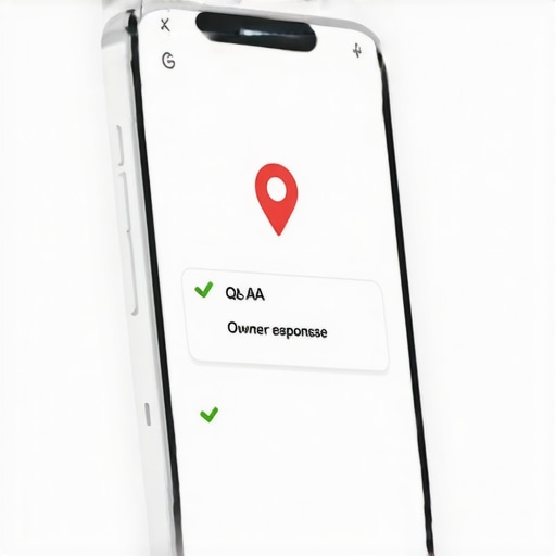 A visual representation of an business owner actively managing their Google Maps Q&A section to improve local visibility.