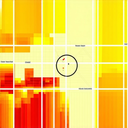 A heatmap showing the difference between focused and broad service areas on Google Maps.