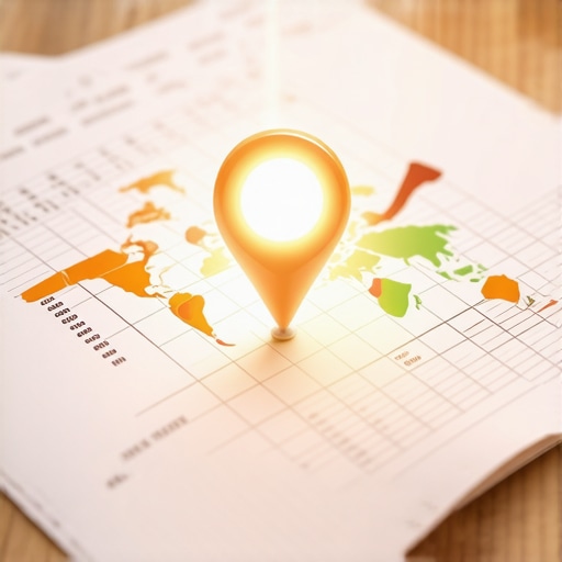Digital map pin on an organized data sheet representing local SEO cleanup.