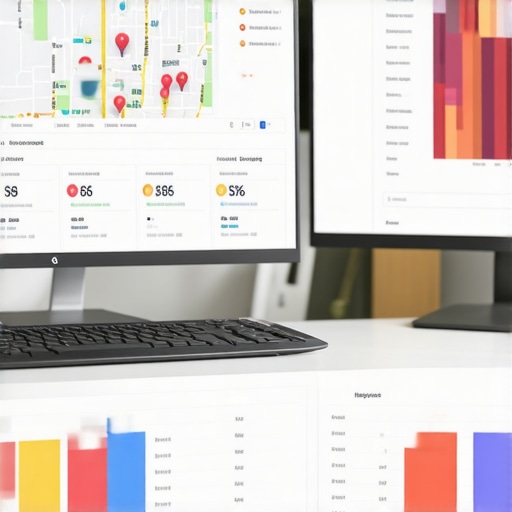 Analytics dashboard showing local map ranking performance.