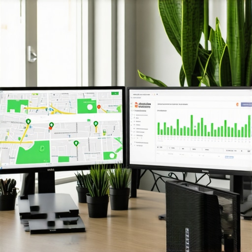 Advanced local SEO monitoring dashboard showing ranking improvements and city heatmaps.