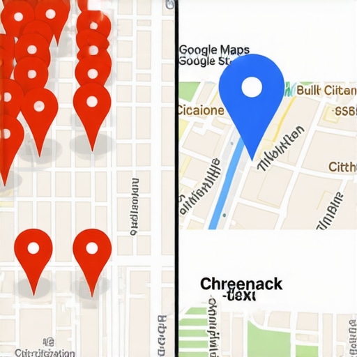 Comparison of messy bulk citations versus clean, strategic local map optimization results.