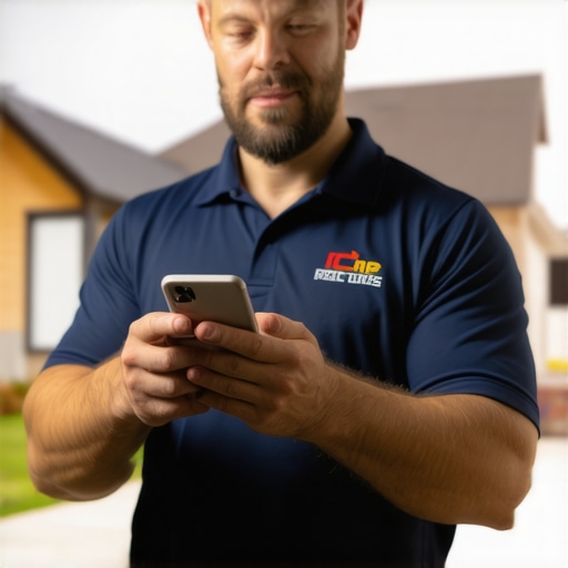 Technician performing service at a local home for Google Business Profile optimization