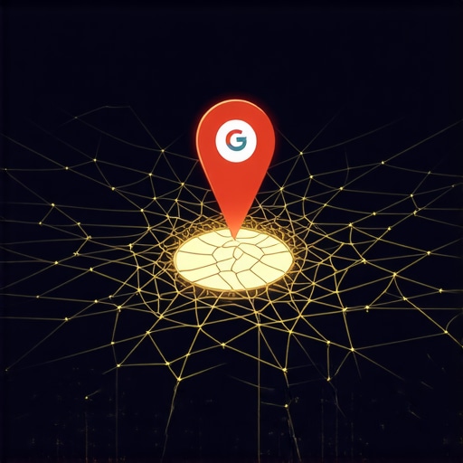 The Map Visibility Signal Gap A digital map pin glowing brightly amidst a web of messy data citations to represent local SEO clarity.