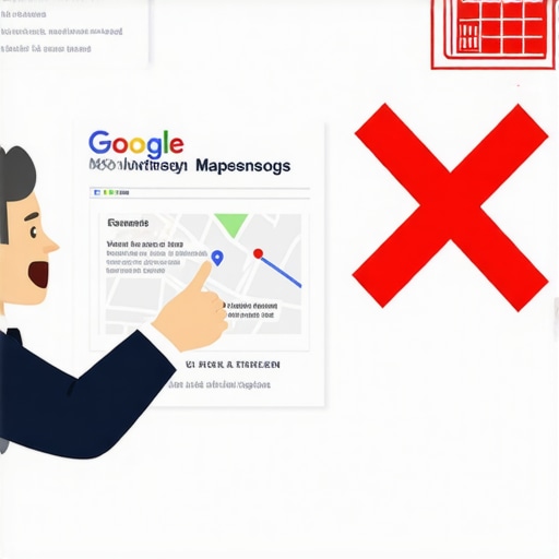 The Risks of Virtual Offices and Messy Citations A person looking at a Google Business Profile suspension alert on a computer screen due to incorrect location data.