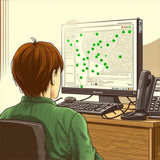 A business owner analyzing a map ranking report with no phone calls