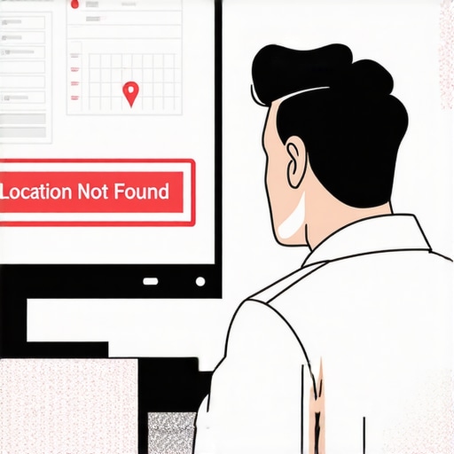A business owner troubleshooting a failed local map listing due to technical errors.