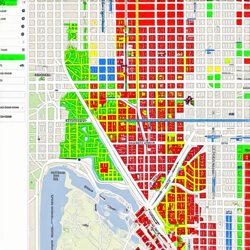 A map showing ranking strength across different zip codes and neighborhoods