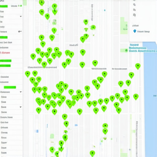 Local search ranking heat map dashboard