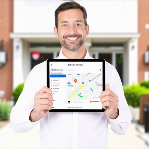 A business owner confirming their real-world storefront matches their Google Maps listing to prevent identity theft.