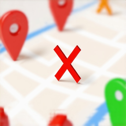 Map showing the danger of virtual office locations for local business visibility.