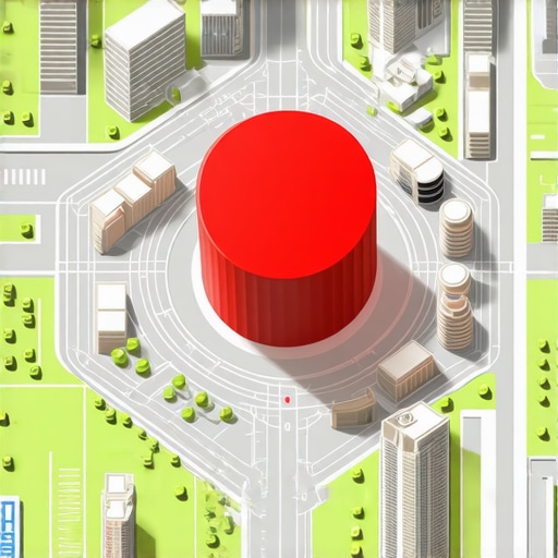 A 3D map showing how a proximity filter hides business listings in a local neighborhood.