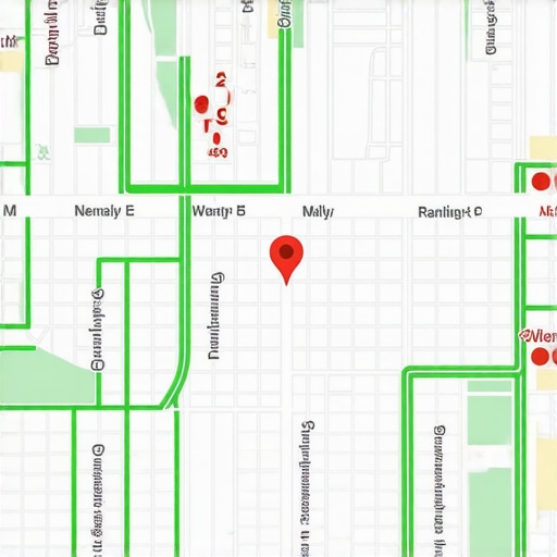 Visualizing Local Map Proximity Gaps Local SEO grid tracking map showing ranking positions across different geographic points.