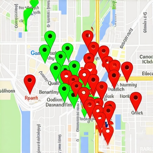 Visualizing Local Search Authority vs. Data Noise A map showing the impact of high-quality citations versus low-quality spam directories on business visibility.