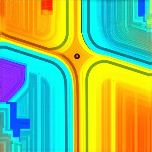 Digital heat map showing local search intent and foot traffic patterns on a city street.