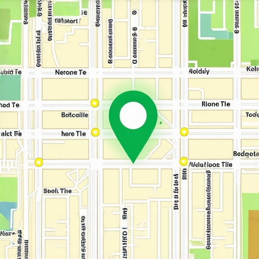 Expanding local map visibility radius across city neighborhoods showing increased search reach.