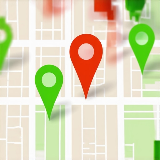 Local SEO grid tracking map showing ranking positions across different zip codes.