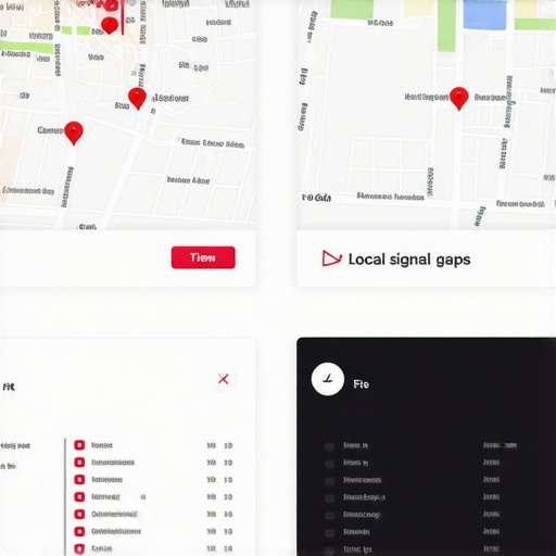 A comparison map showing how local signal gaps affect business visibility.