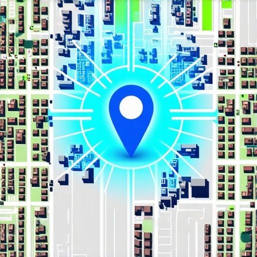 A digital map showing a business signal expanding into nearby neighborhoods to overcome proximity filters.